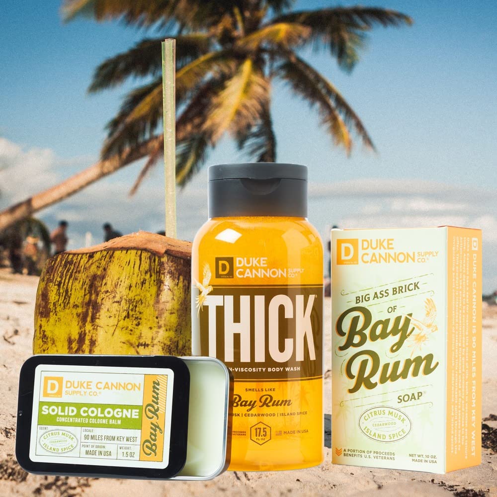 Shower ritual with Duke Cannon Bay Rum products for a refreshed start
