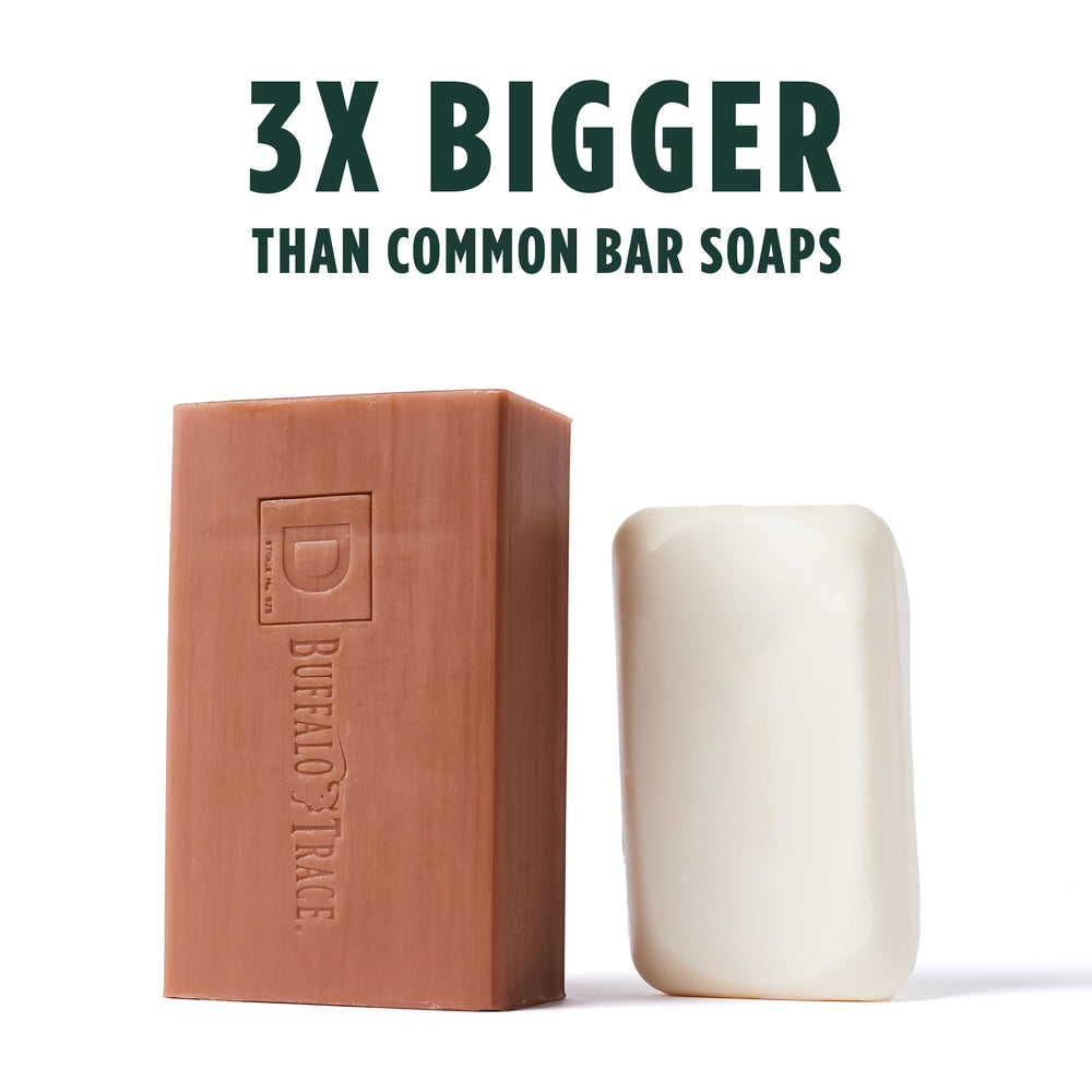 Duke Cannon Big American Bourbon soap bar triple-milled texture delivers smooth, lasting cleanse.