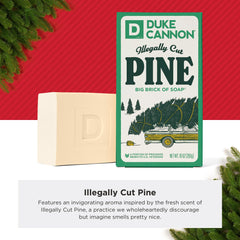Duke Cannon Peppermint Bark soap bar with peppermint highlight for refreshing cleansing.