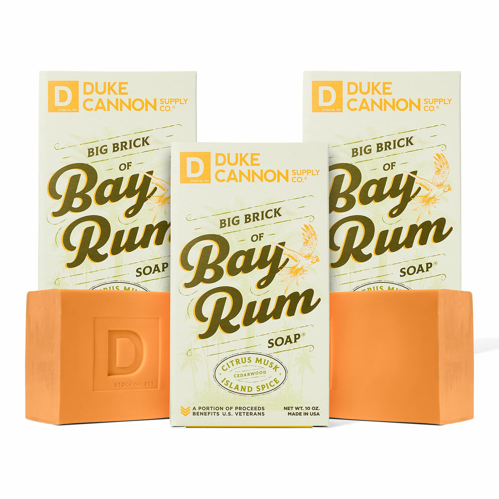 Duke Cannon Big Brick Soap bay rum triple milled texture for a luxurious cleanse