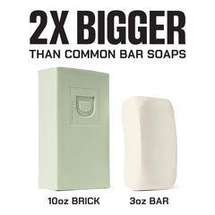 Soap bar with glycerin and shea butter for skin hydration.