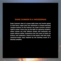 Duke Cannon Big Brick Soap smoky hickory lather closeup suggests long-lasting freshness for showers.