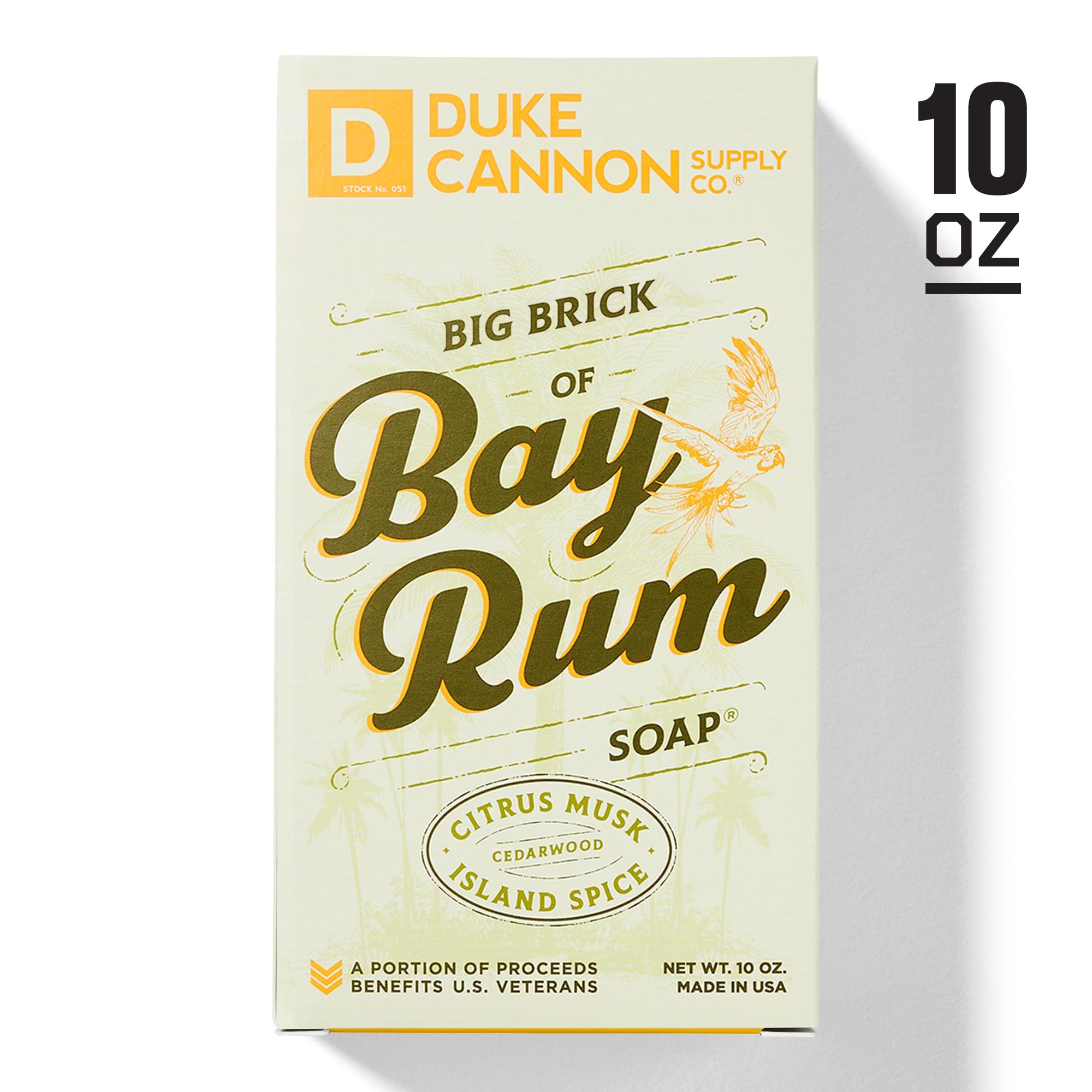 Wet Duke Cannon Big Brick Soap in hand forming rich lather