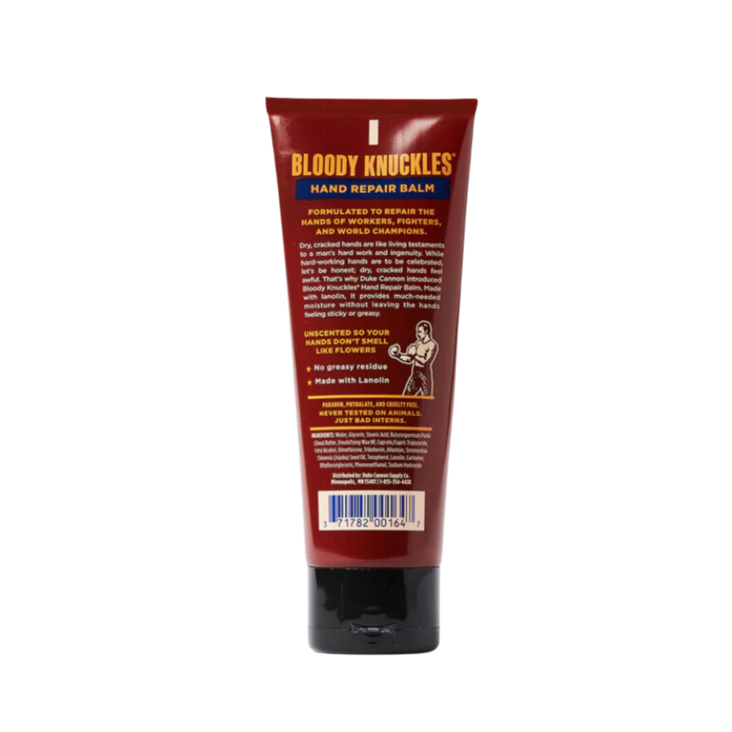 Duke Cannon Bloody Knuckles balm in use on hardworking hands.