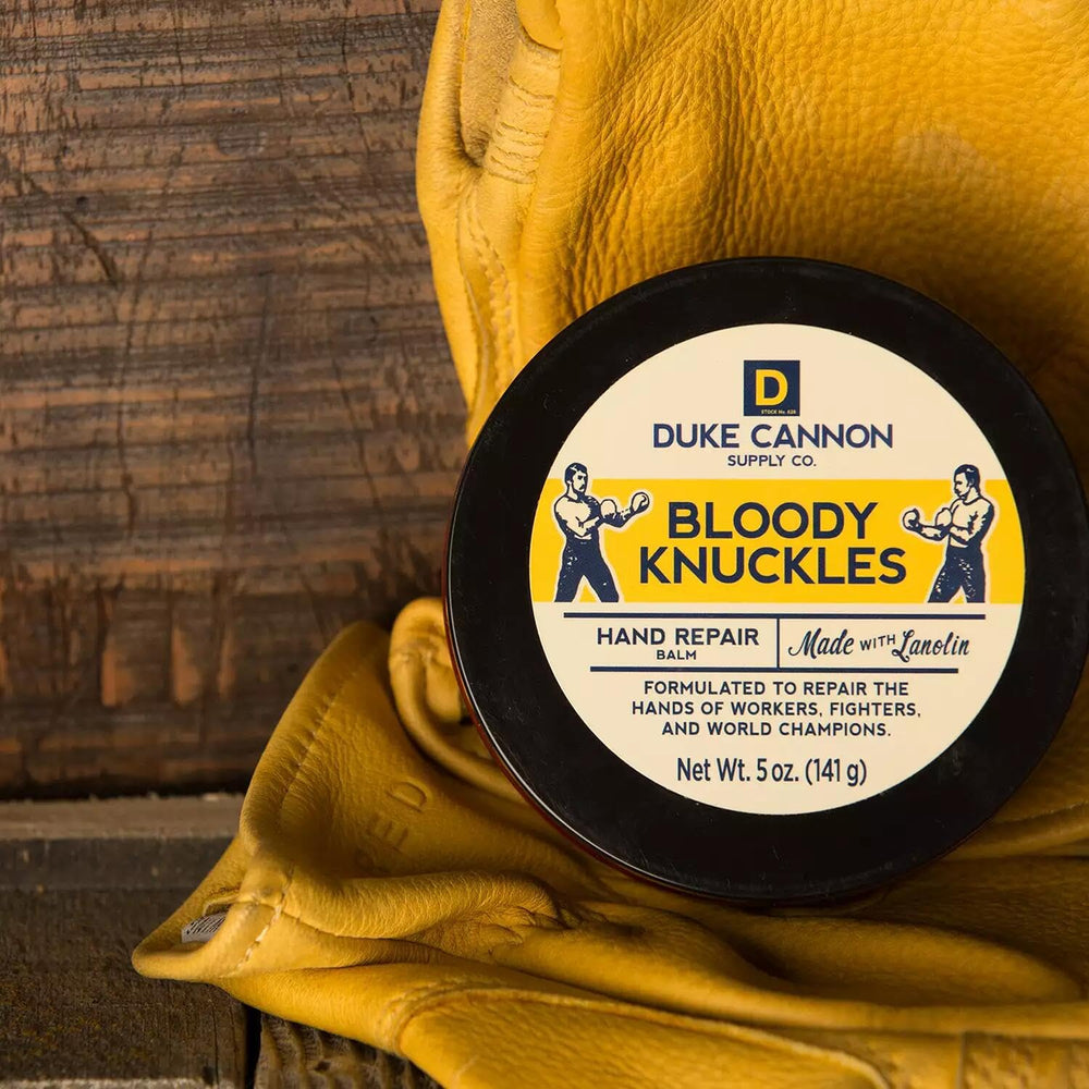 Duke Cannon Bloody Knuckles balm absorbs quickly without grease.