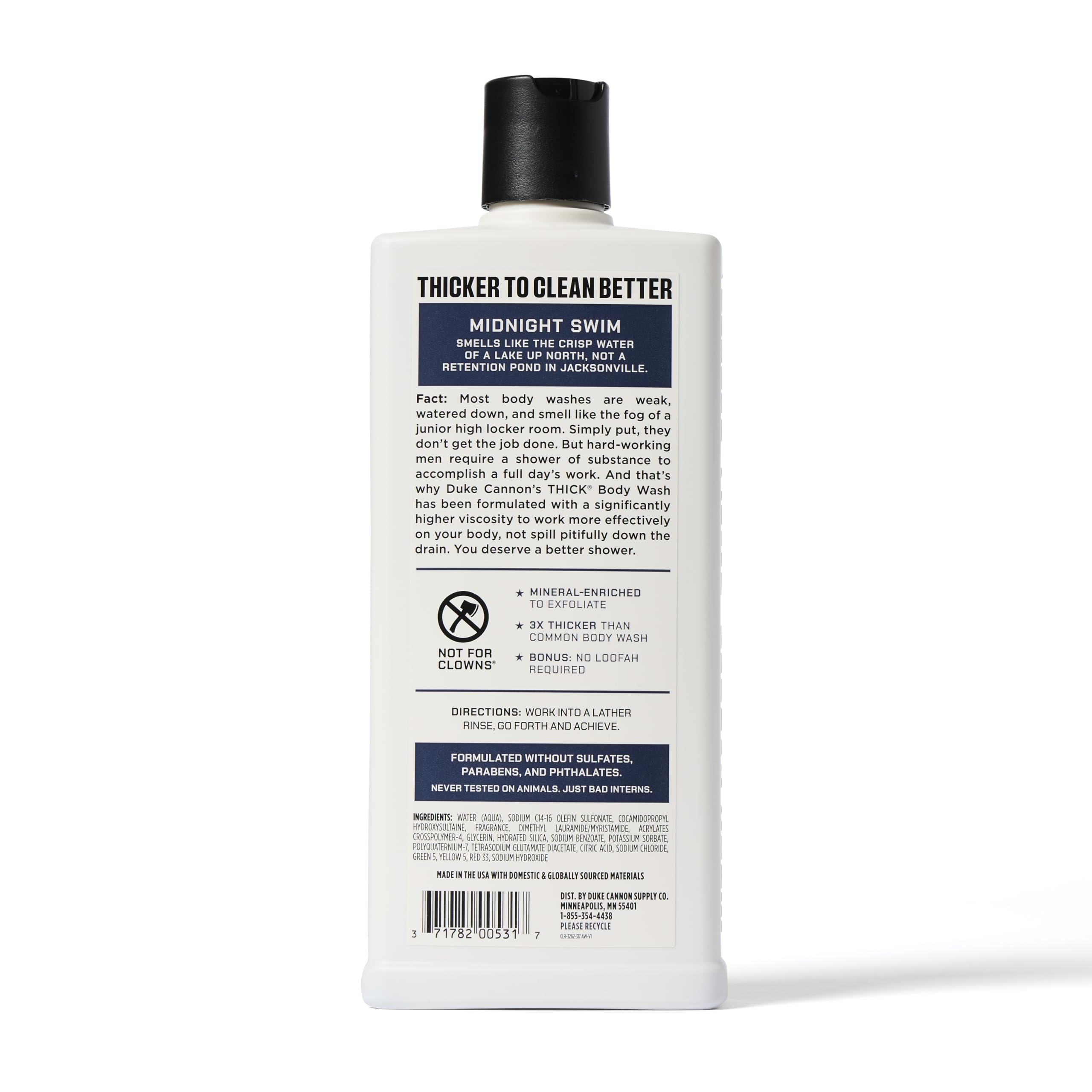 Duke Cannon bottle pour demonstrates easy, mess-free dispensing.