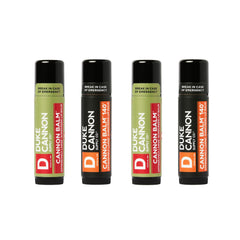 Duke Cannon Cannon Lip Balm Tactical Bundle Box shows rugged packaging for travel and outdoor use.
