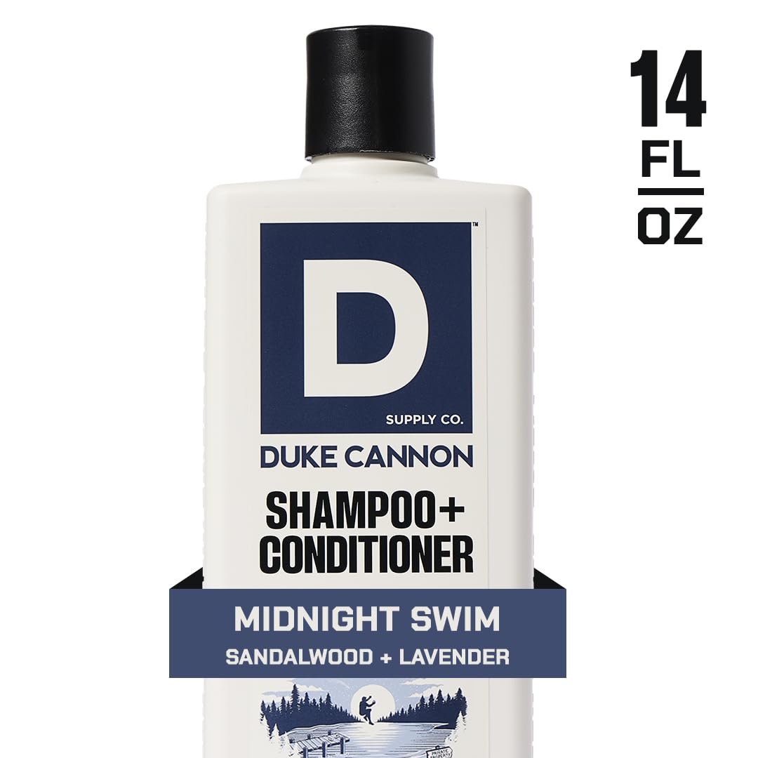 Duke Cannon Naval Diplomacy conditioner bottle provides lasting freshness and manageability.