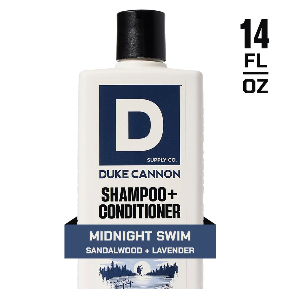 Duke Cannon Naval Diplomacy conditioner bottle provides lasting freshness and manageability.