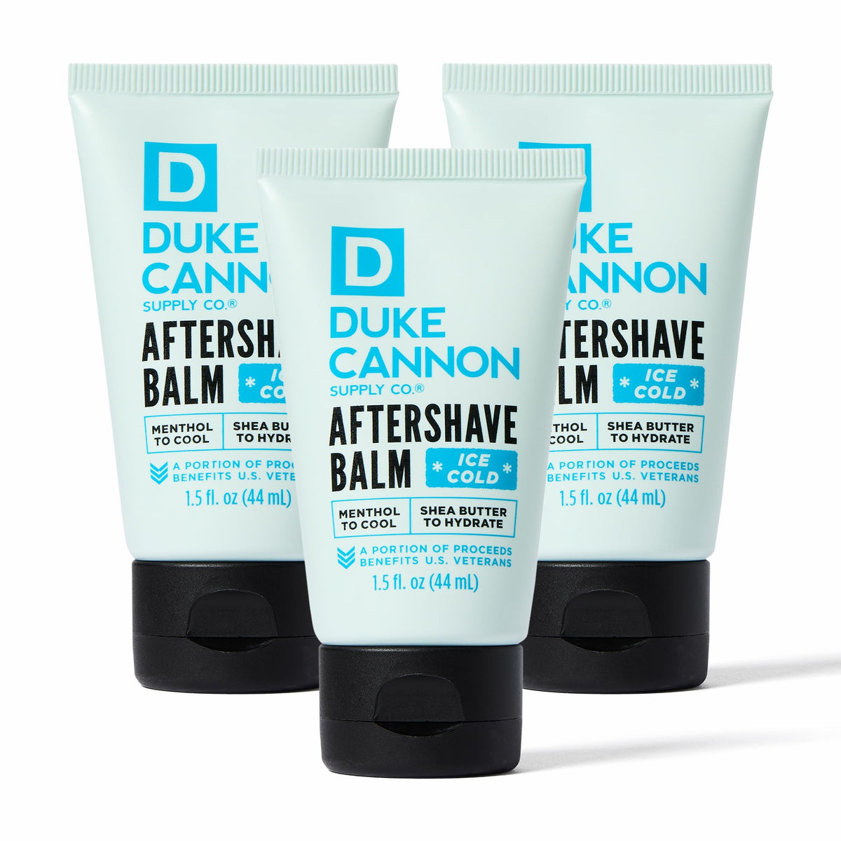 Duke Cannon cooling after-shave balm 3-pack tubes with menthol cooling and hydration
