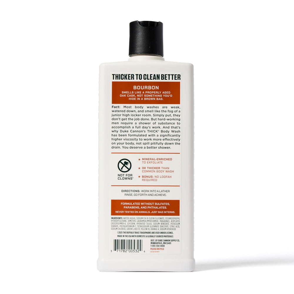 Duke Cannon 3X thicker formula image highlights rich shower lather.