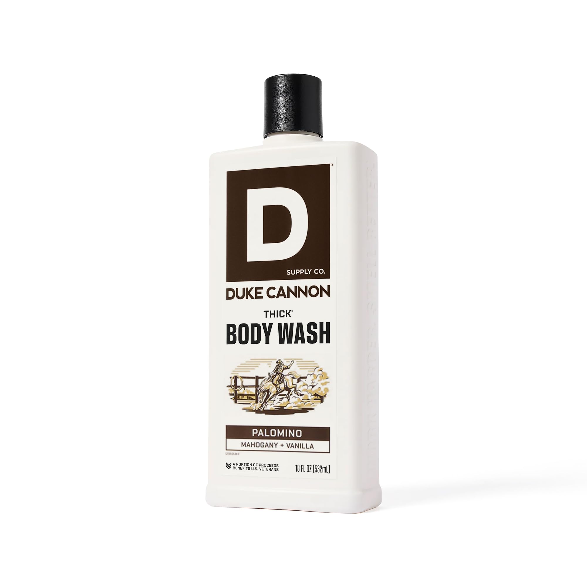 Men's grooming routine scene featuring Duke Cannon body wash.