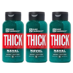 Duke Cannon Naval Diplomacy body wash bottle with thick lather for lasting refresh