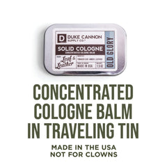 Scent notes of tobacco, amber, leather in Duke Cannon Old Glory blend.