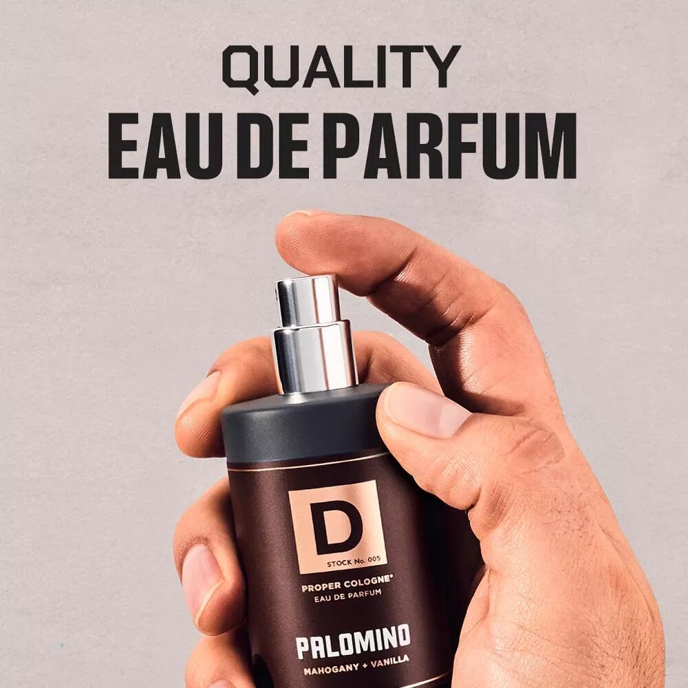 Duke Cannon Palomino label close-up highlights premium notes and apothecary design.