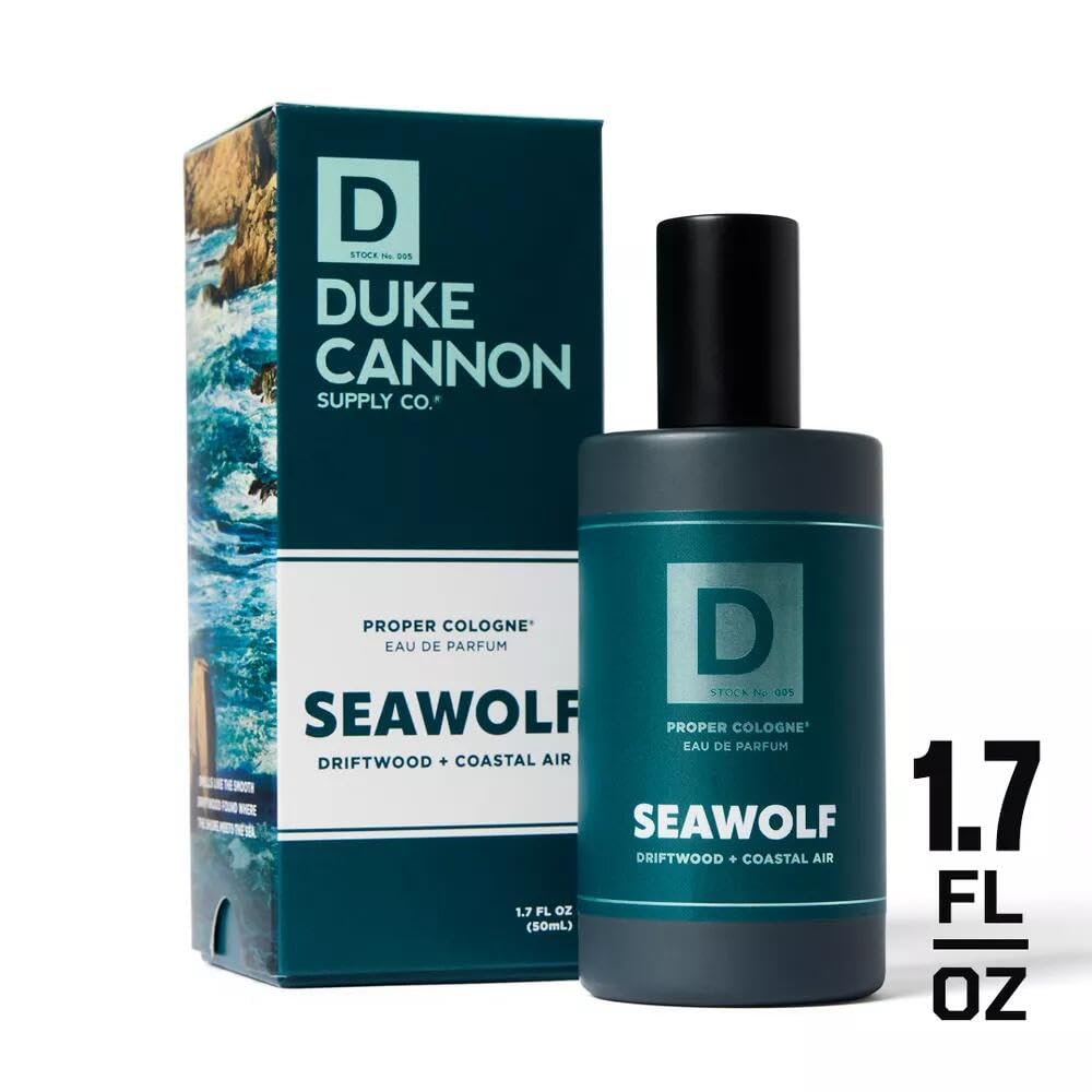 Duke Cannon Seawolf dense cedar note adds warmth for evenings.