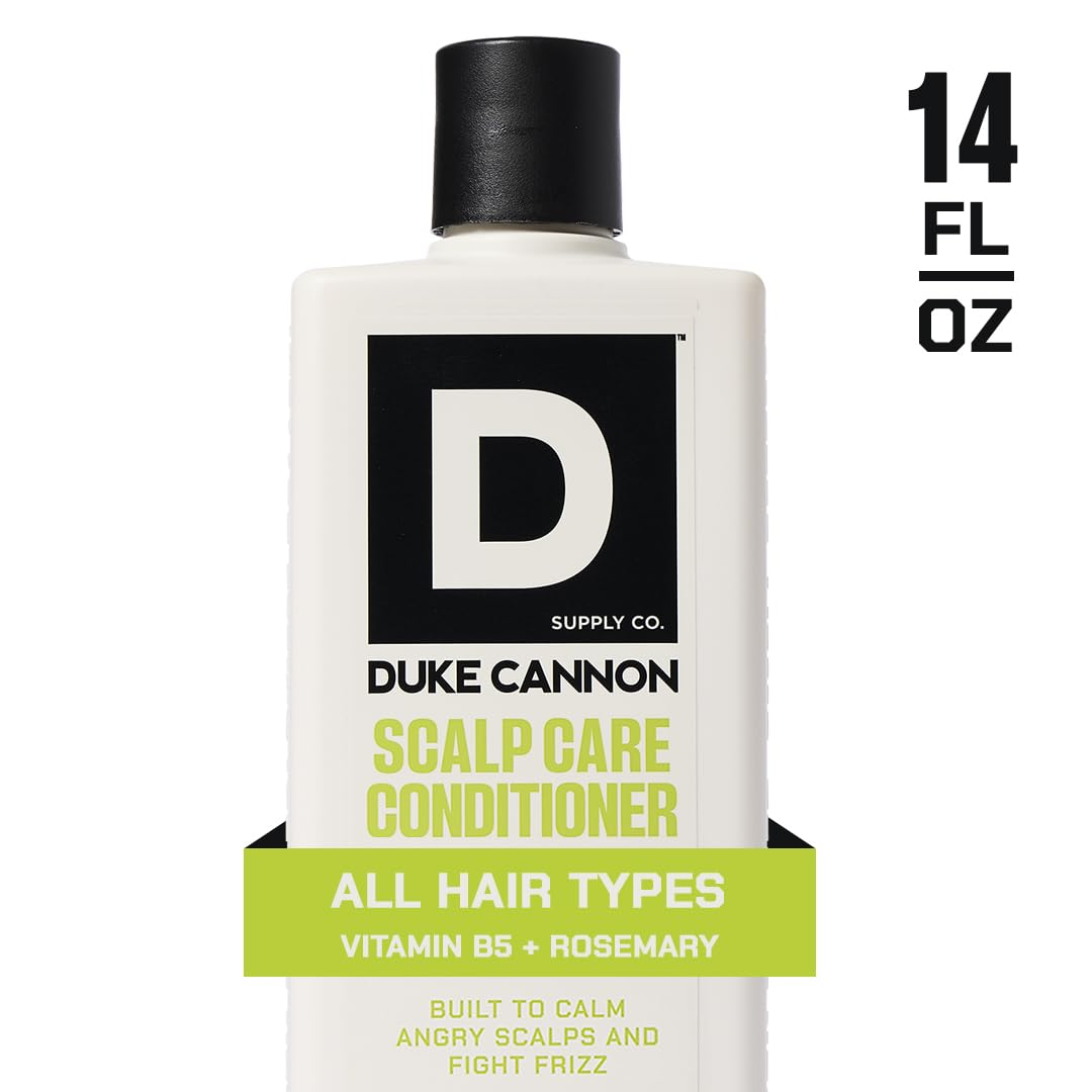 Duke Cannon rosemary arnica infusion bottle for gentle scalp soothing