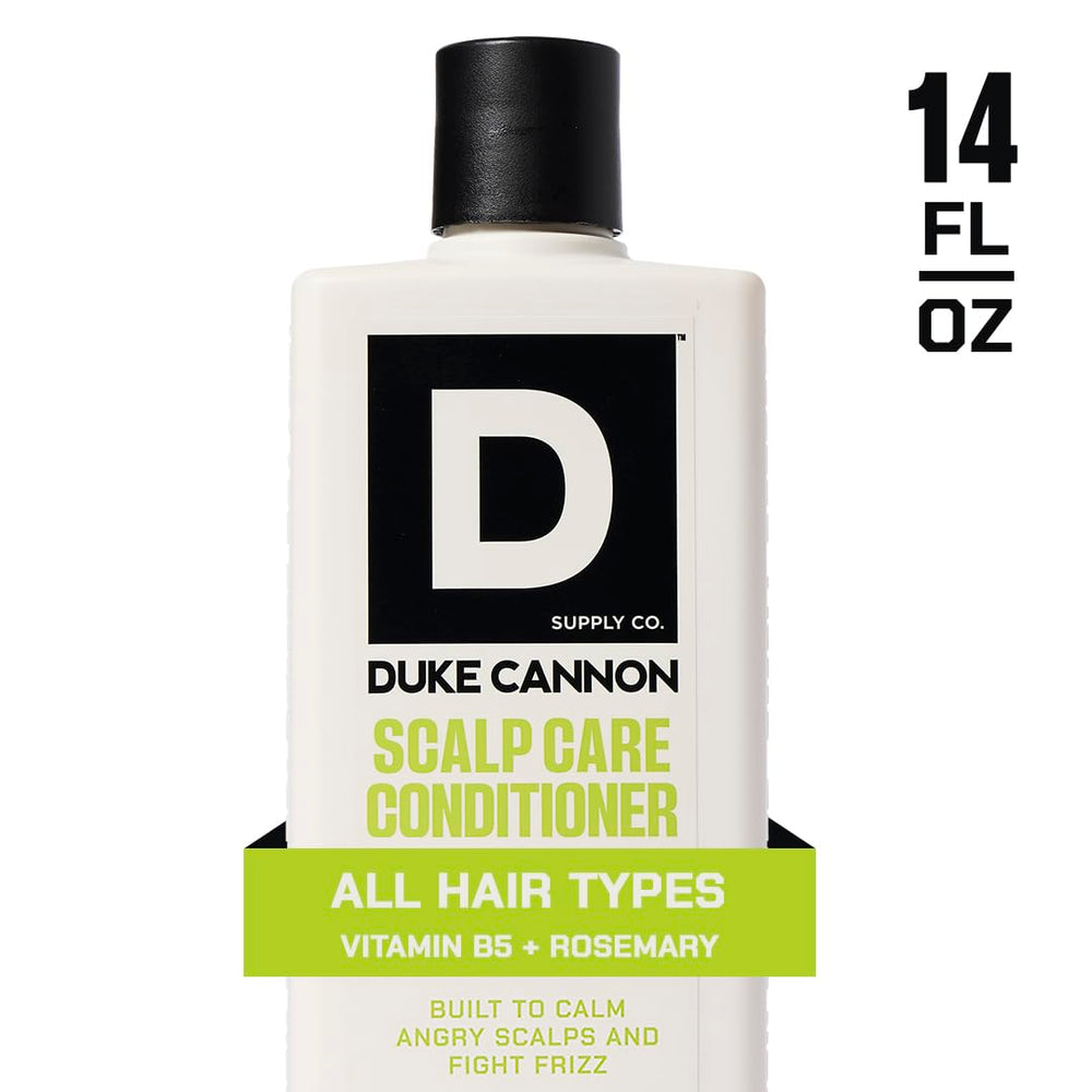 Duke Cannon rosemary arnica infusion bottle for gentle scalp soothing