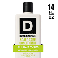 Duke Cannon rosemary arnica infusion bottle for gentle scalp soothing