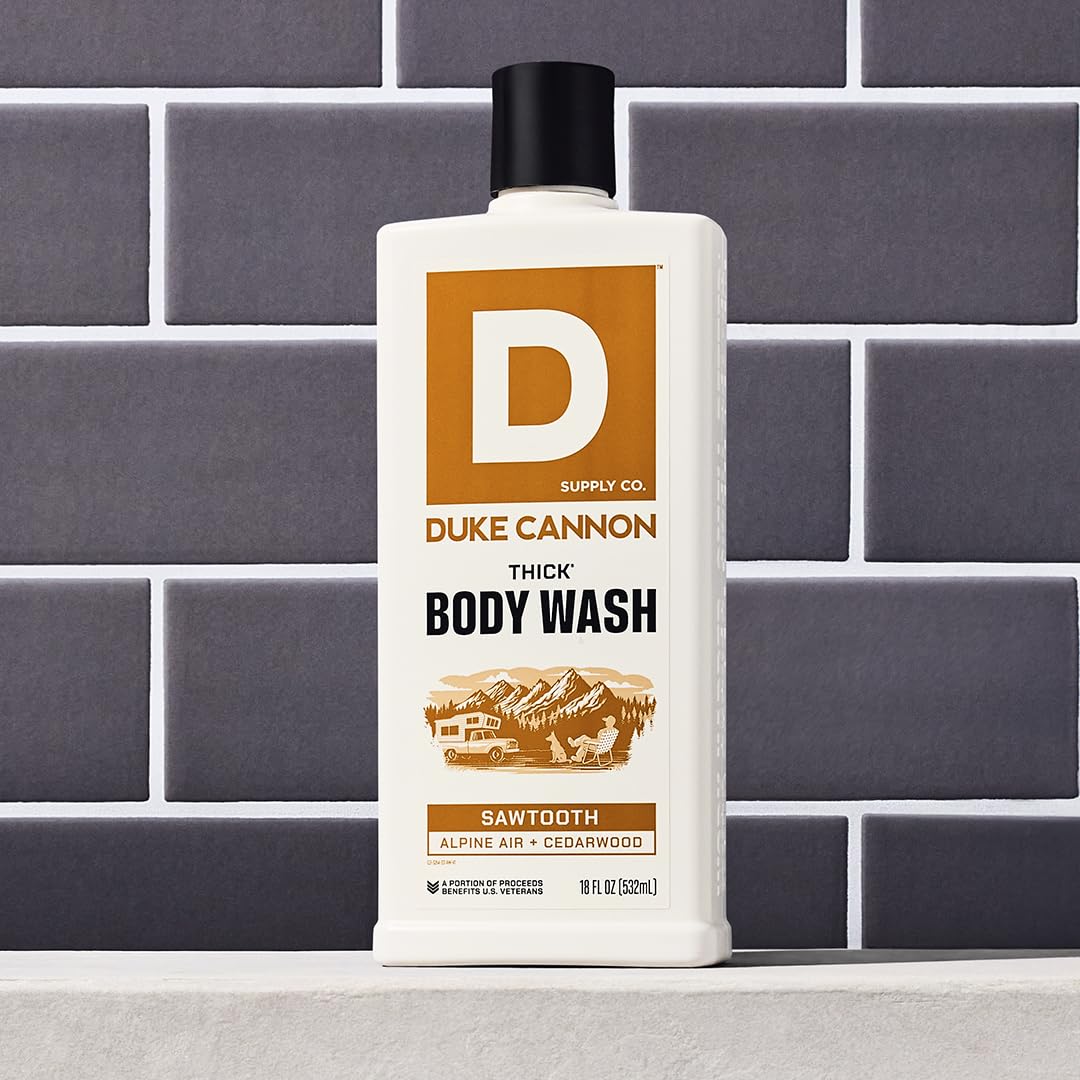Duke Cannon Sawtooth Body Wash texture closeup suggests thicker formula