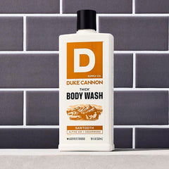 Duke Cannon Sawtooth Body Wash texture closeup suggests thicker formula
