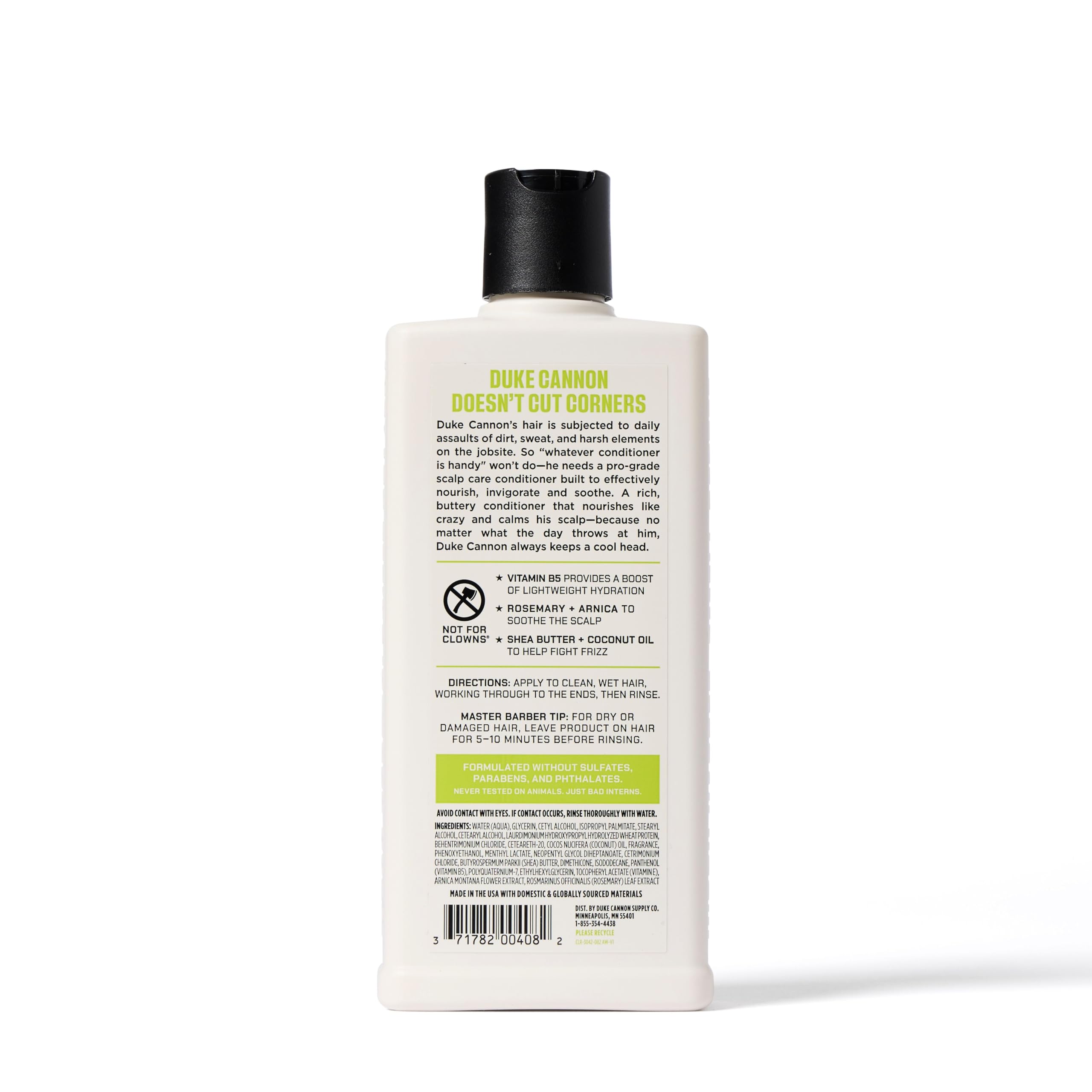 Duke Cannon conditioner texture close up highlighting rich moisture for dry hair