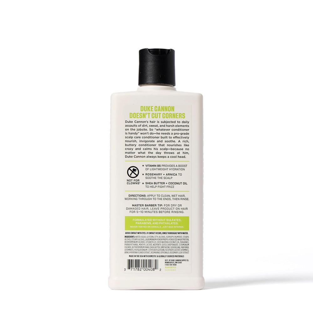 Duke Cannon conditioner texture close up highlighting rich moisture for dry hair