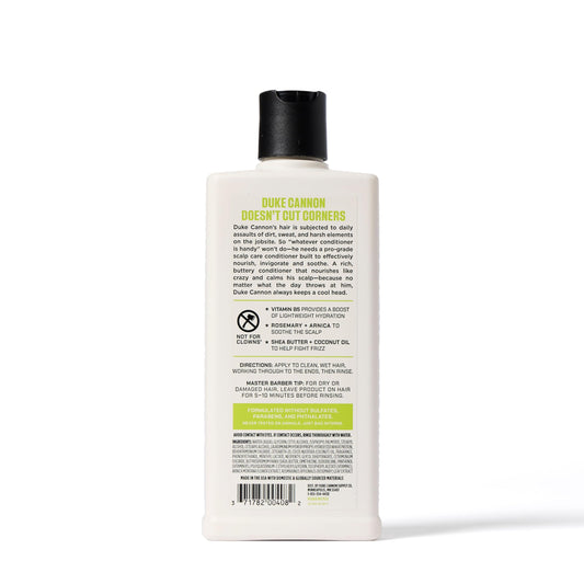 Duke Cannon conditioner texture close up highlighting rich moisture for dry hair