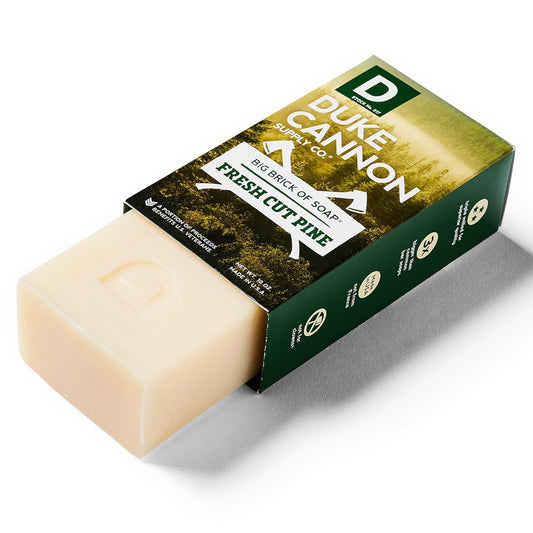 Duke Cannon 10-oz extra-large soap bar ready for daily use and long-lasting clean.