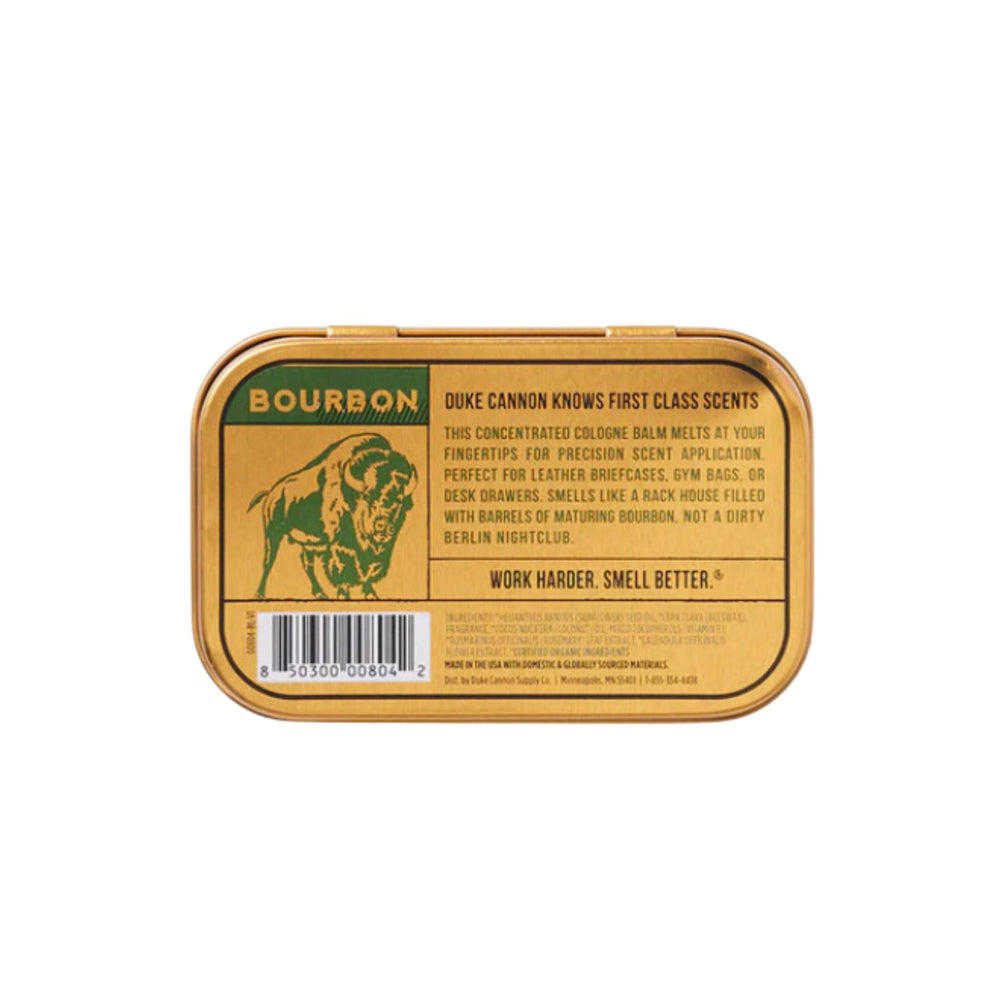 Duke Cannon Midnight Swim solid cologne tin showcasing fresh, aquatic aroma for daytime freshness.