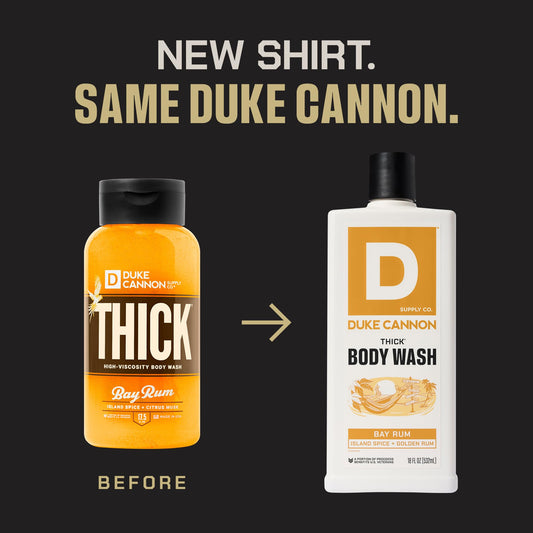 Duke Cannon THICK Bay Rum foam demonstrates generous suds for a thorough clean.