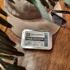 Duke Cannon Old Glory travel packaging ready for gym bag or briefcase.