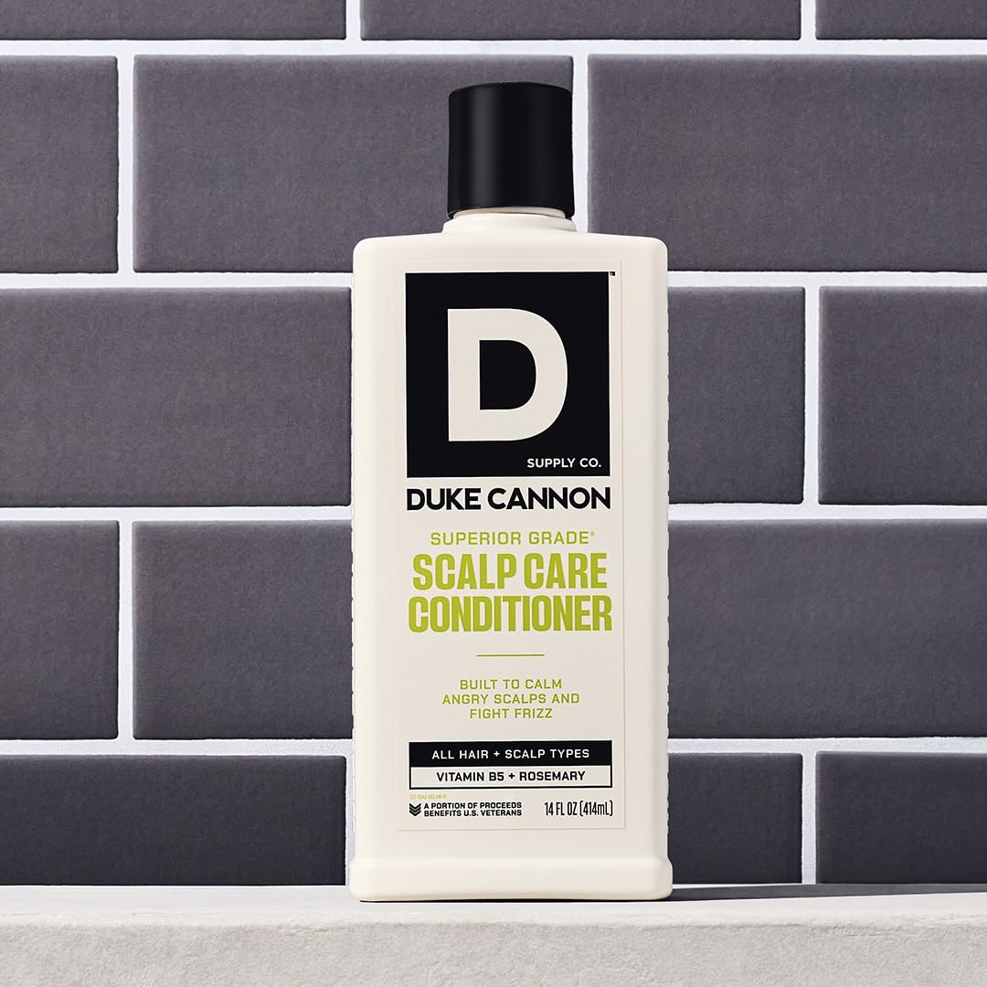 Duke Cannon vitamin B5 hydration bottle demonstrates light moisture boost
