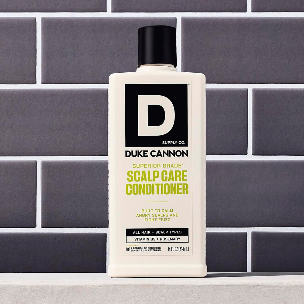 Duke Cannon vitamin B5 hydration bottle demonstrates light moisture boost