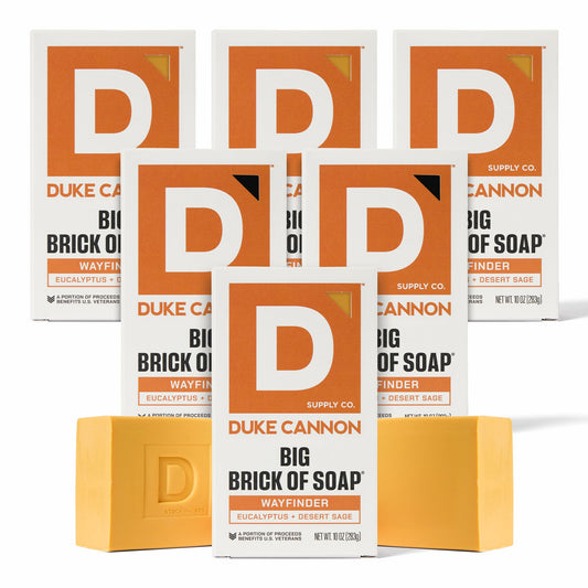 Duke Cannon Wayfinder bar soap bundle 10oz close-up shows large rugged bars for daily refreshing cleanse