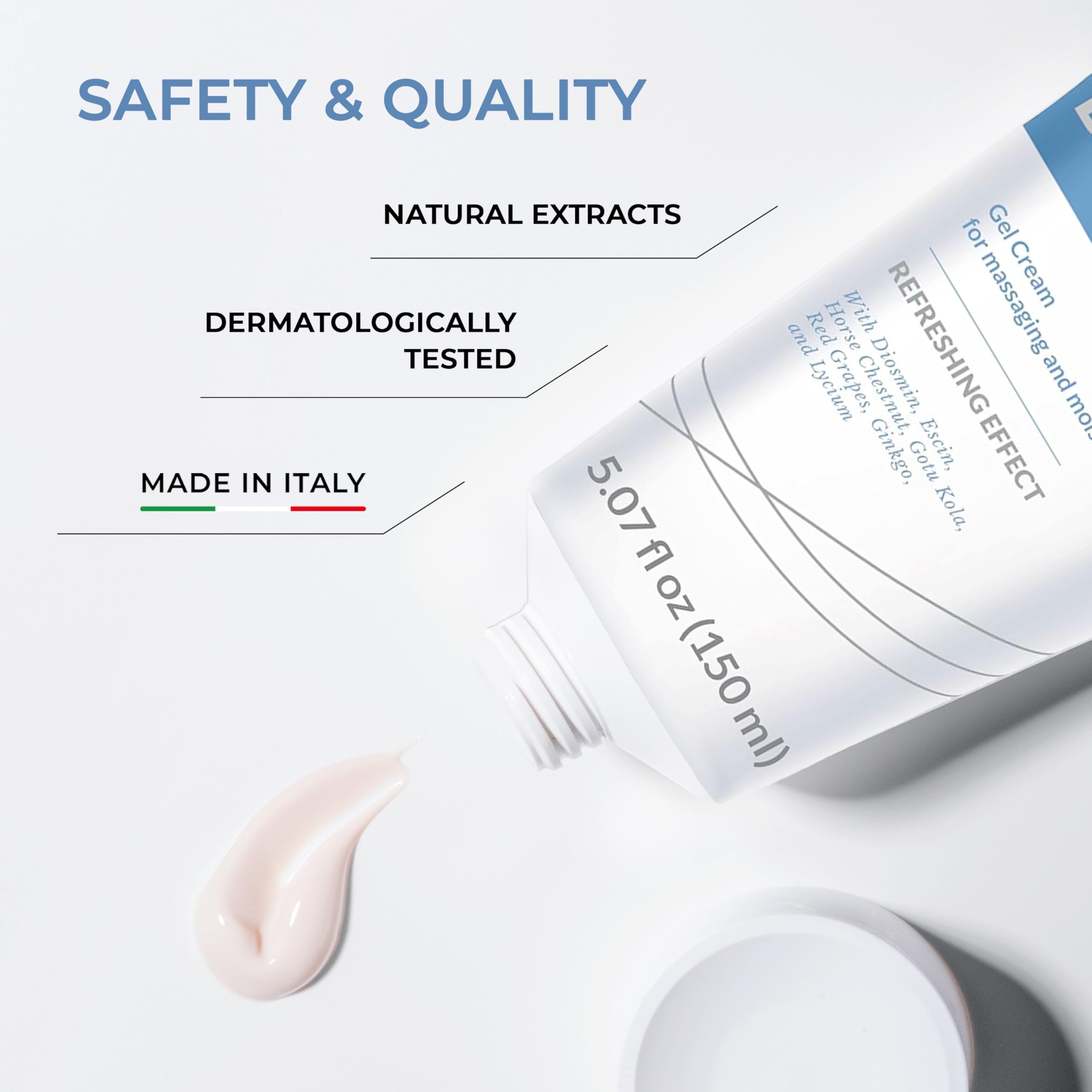 Dulàc Diosmin Legs Gel Cream with Centella Asiatica for smooth skin.