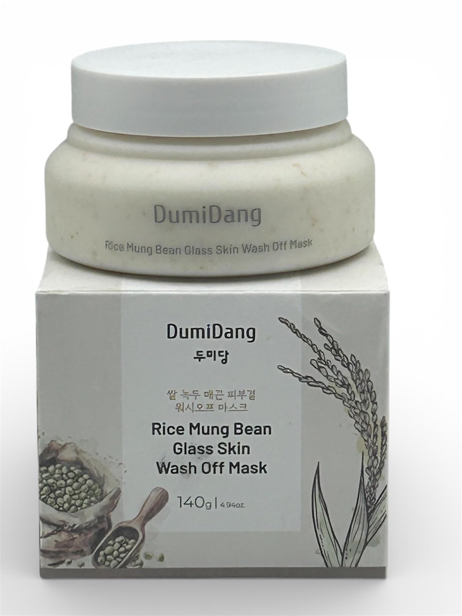 DumiDang Rice Mung Bean Glass Skin Wash Off Mask bottle for radiant, smooth skin.