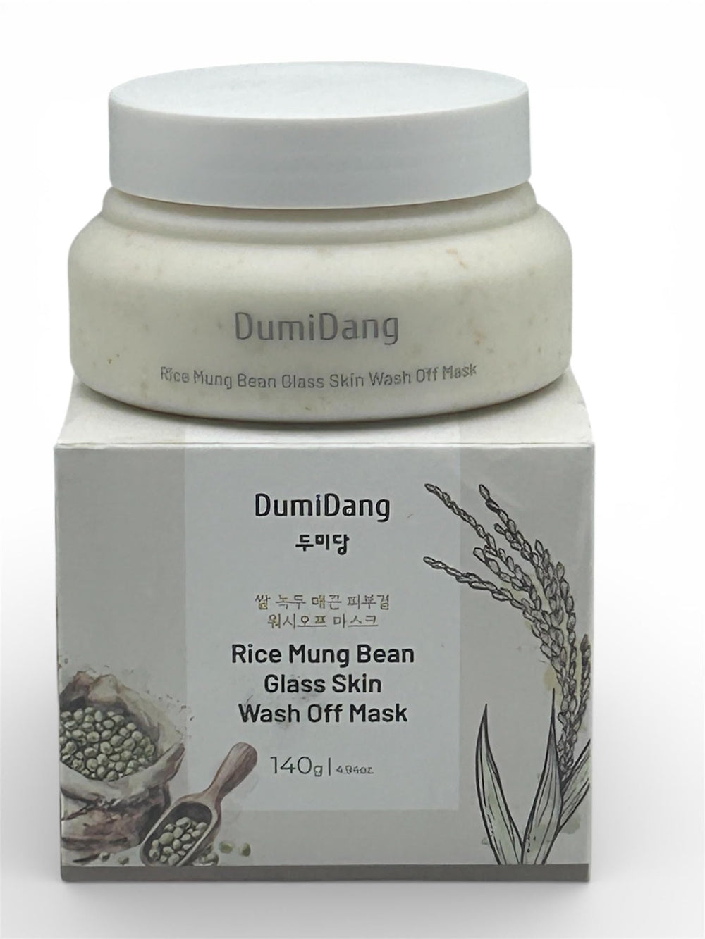 DumiDang Rice Mung Bean Glass Skin Wash Off Mask bottle for radiant, smooth skin.