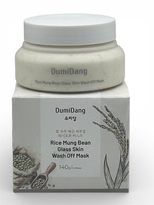DumiDang Rice Mung Bean Glass Skin Wash Off Mask bottle for radiant, smooth skin.