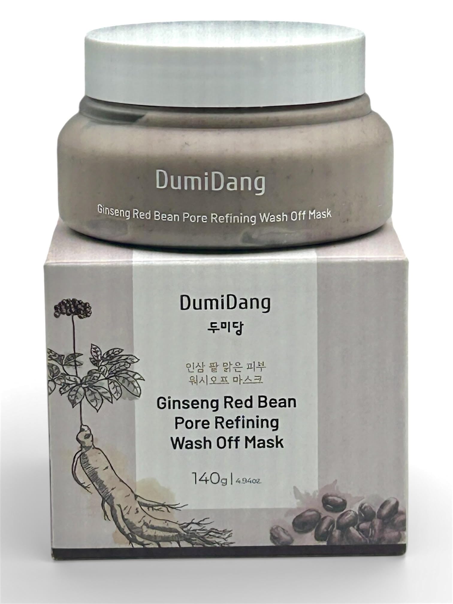 DumiDang ginseng red bean wash-off mask for pore refinement and smoother skin.
