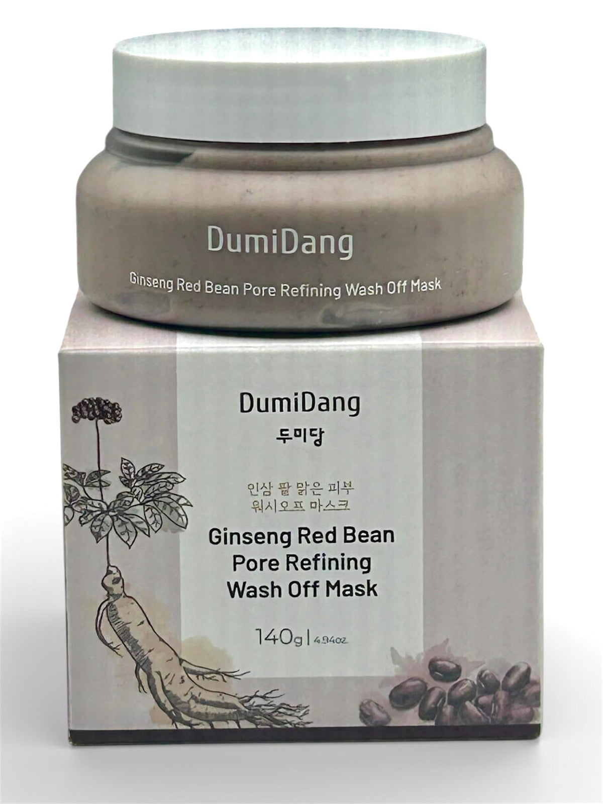 DumiDang ginseng red bean wash-off mask for pore refinement and smoother skin.