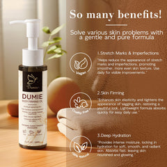 Dumie Body Firming Oil spa-like scene evokes luxurious self-care