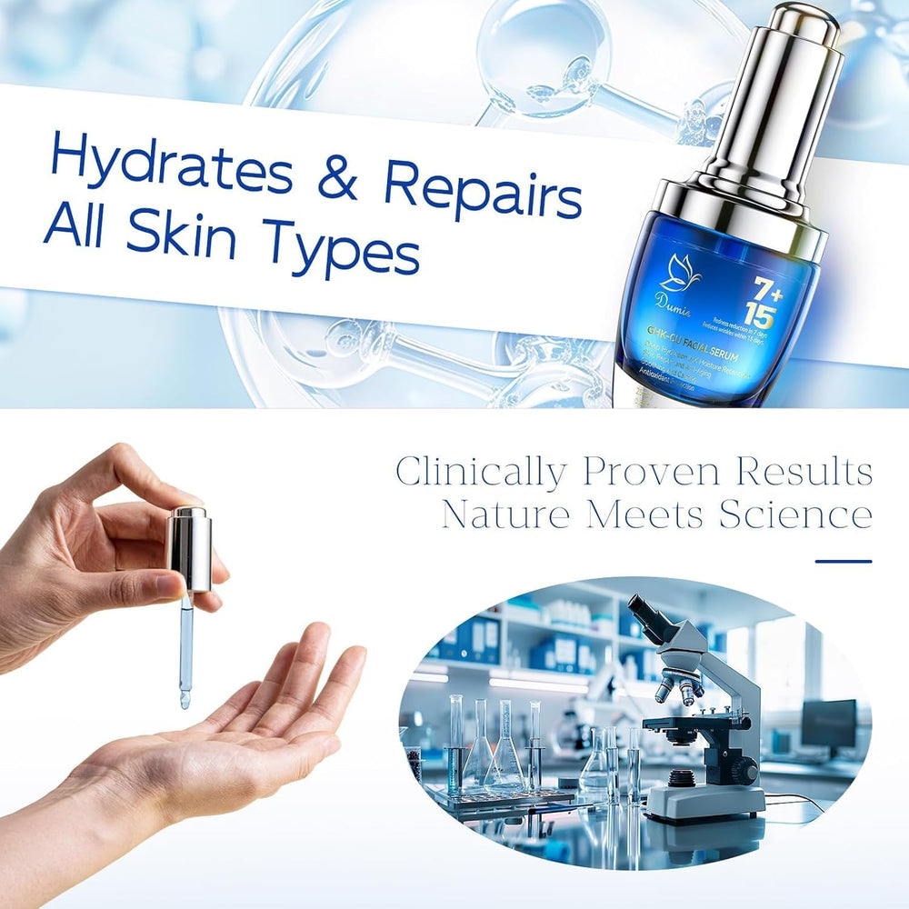 Dumie serum texture visible on skin with a subtle glow