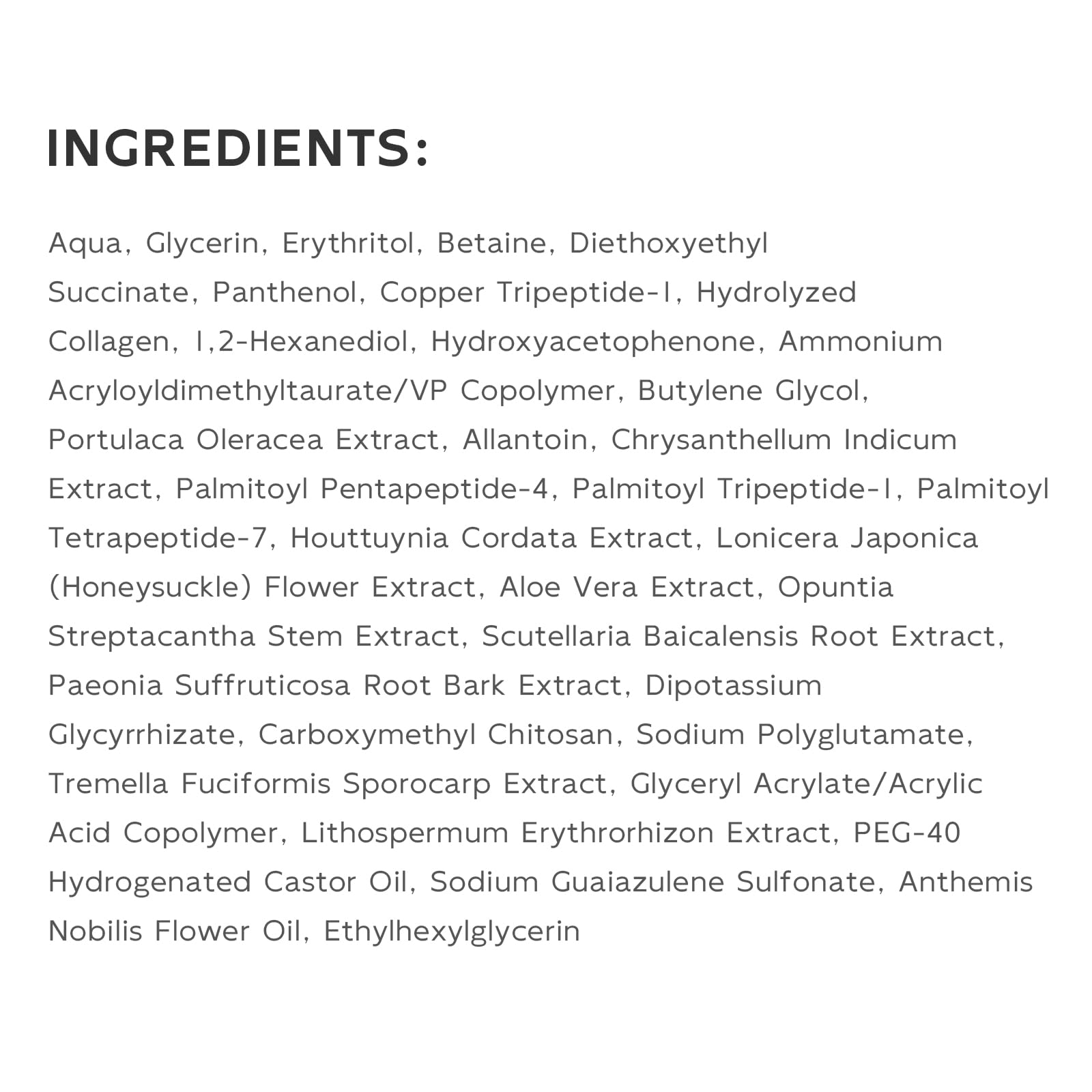 Dumie bottle and ingredient list featuring shea butter and hyaluronic acid