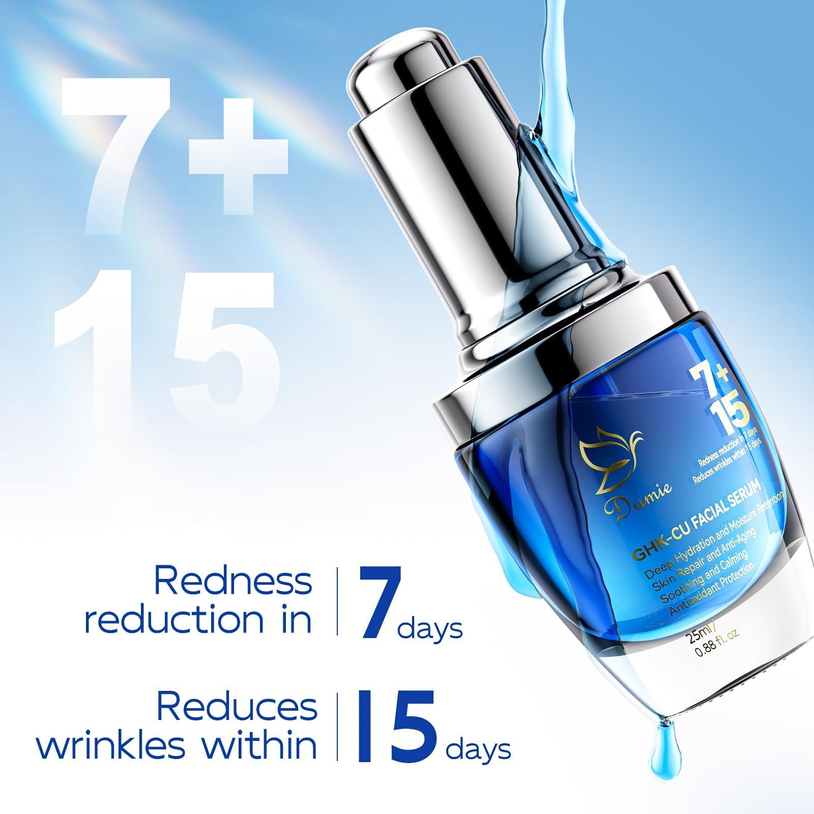 Texture of Dumie serum absorbed on skin showing hydration