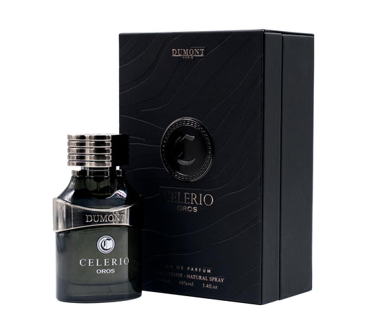 Dumont Celerio Oros bottle front, a premium design for daily luxury and style.