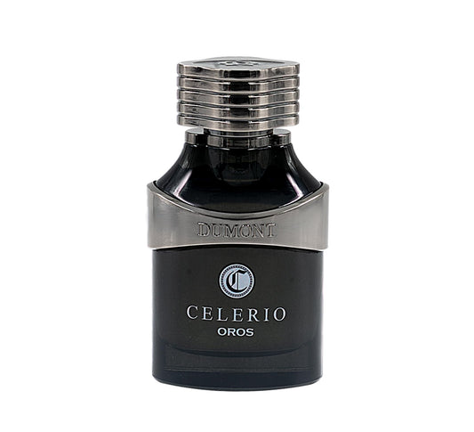 Dumont Celerio Oros spray detail, highlighting long-lasting projection for daily wear.