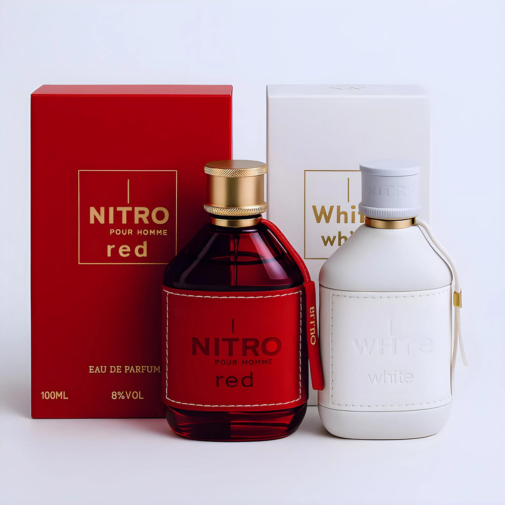 Dumont Nitro Red bottle with leather wrap and gold accents for a luxurious presence.