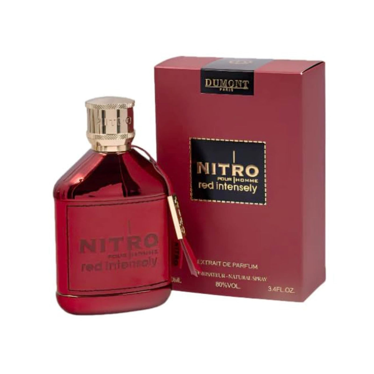 Dumont Nitro Red bottle pour detail highlighting bold design for memorable evenings