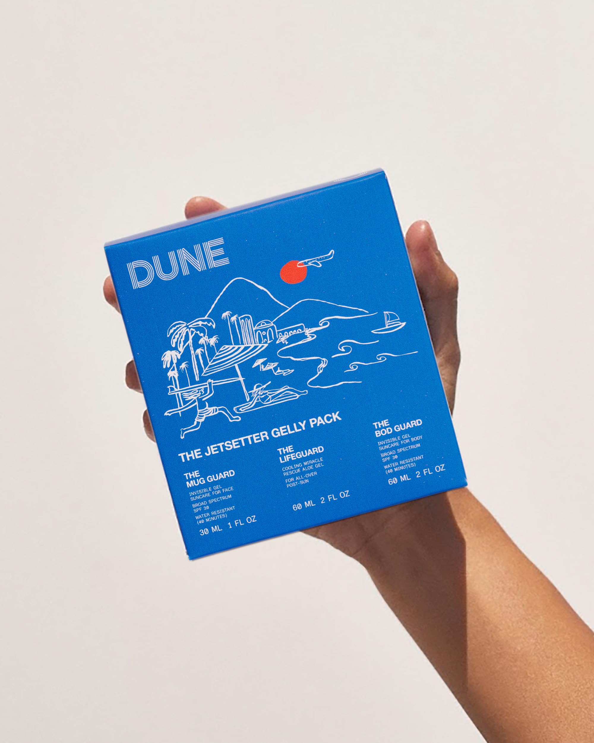 DUNE SUNCARE Aloe Rescue Gel tube offers post-sun soothing relief.